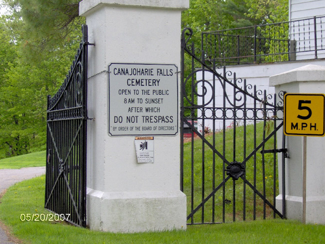 Entrance to Canajoharie Falls Cemetery
